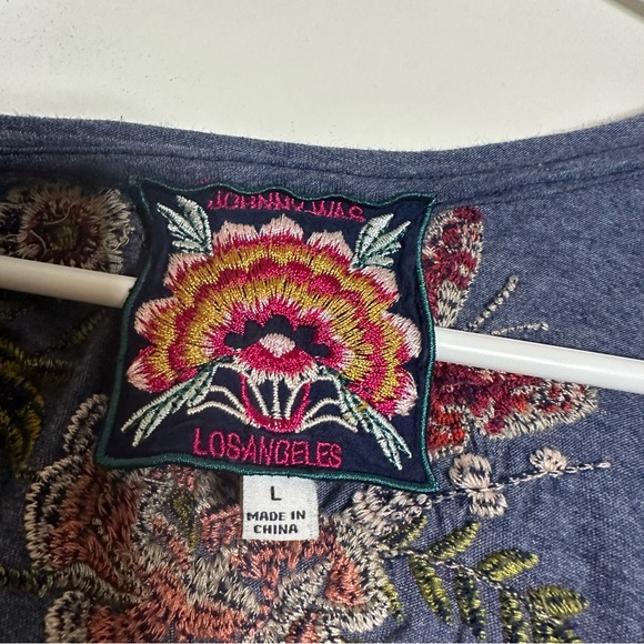 Johnny Was JWLA Cecile Floral Embroidered Cold Shoulder Dress - Beautiful! XL - Picture 2 of 5